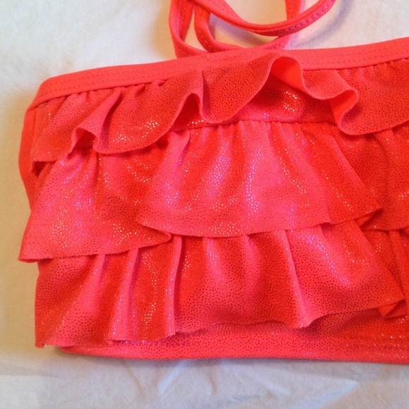 NWOT Justice coral ruffled bikini - Picture 2 of 3